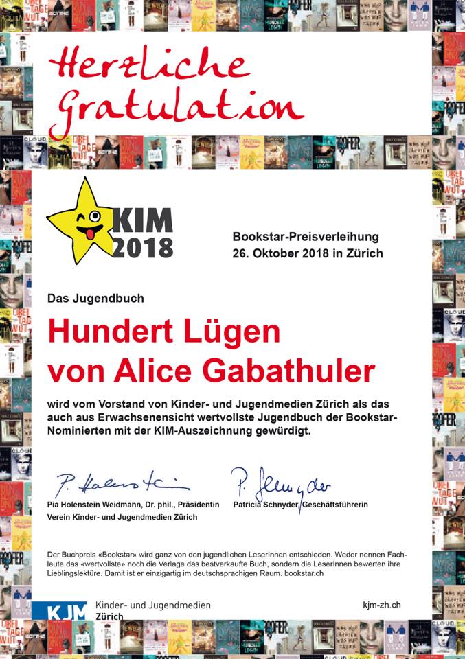 Auszeichnung bookstar.ch